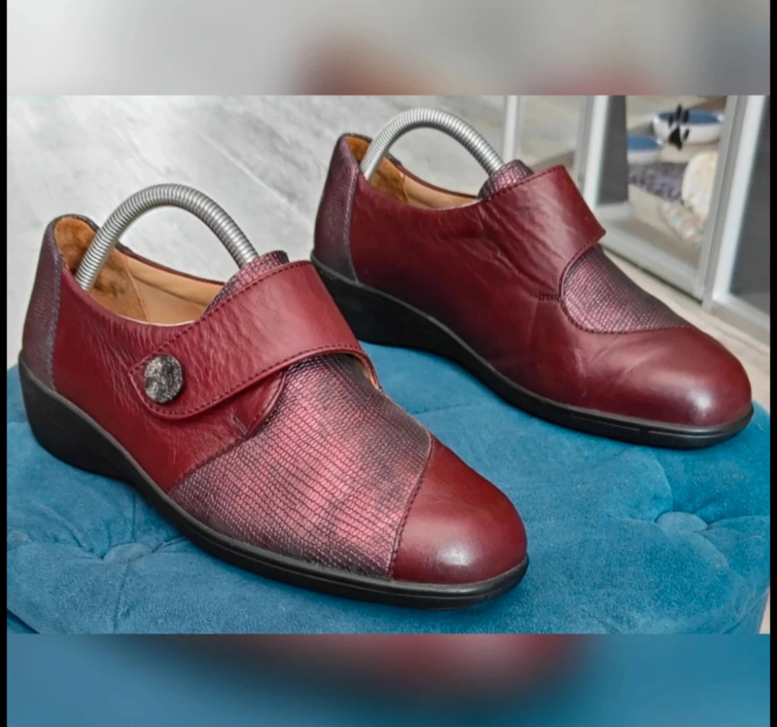 Burgundy red strappy shoes Solidus Hedda size 40.5 – photo 2